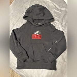 Kith Kids Black Hoodie with Cartoon Patch
